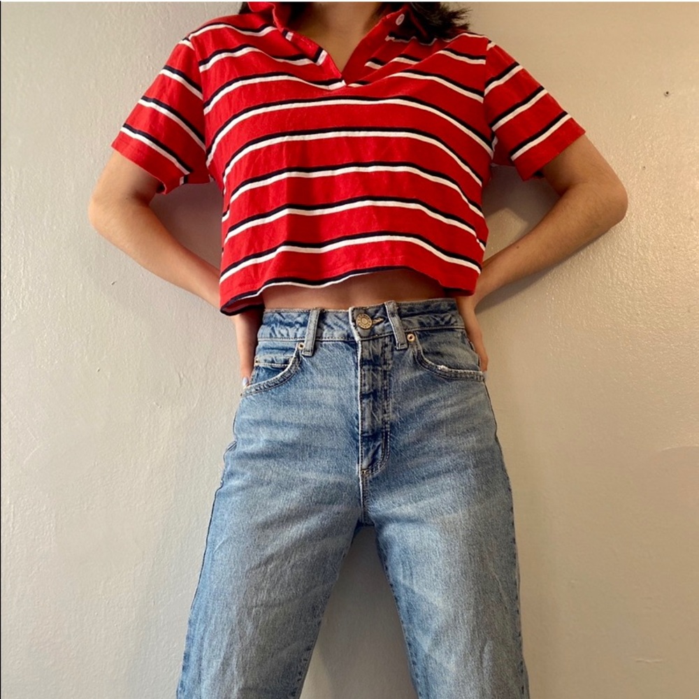 Garage Stripped Crop Top